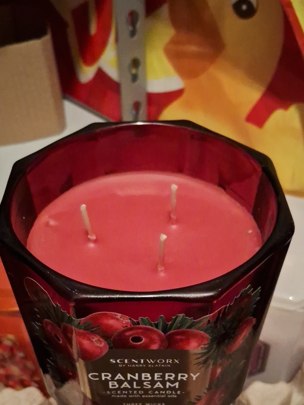 ScentWorx Cranberry Balsam Scented Candle - Red - Picture 3 of 3